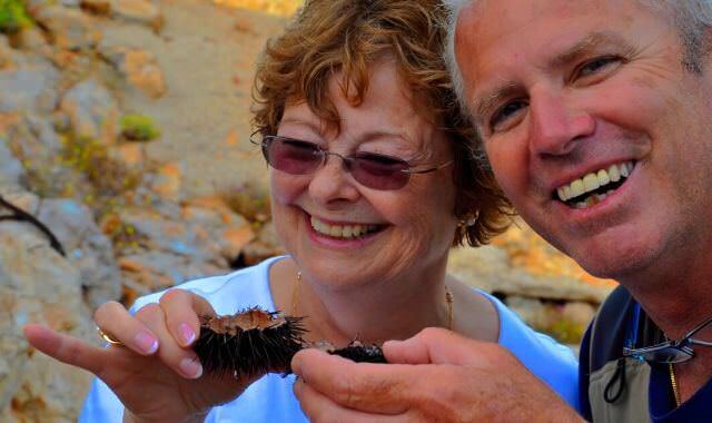 Two of our favorite people sharing a little aperitivi down by the cliffs near the hotel. A truly immersive experience. 